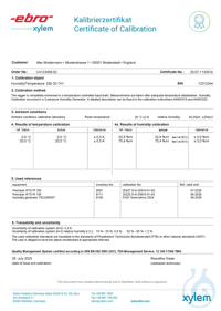 ISO Kalibrierdienst, Feuchte- und Temperaturlogger aus den Produktserien: ...